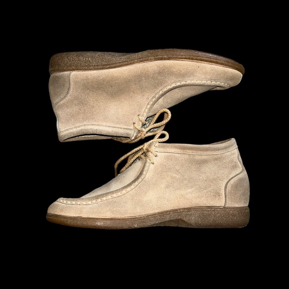 Vintage 1970’s Wrangler Tan Suede Women’s Ankle Boots Size 6 - Picture 3 of 8